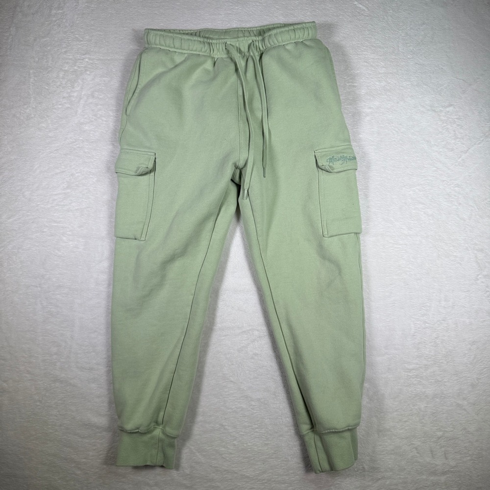Maison Article Sage Green Cargo Sweatpants Joggers Size S‎ Drawstring Pockets